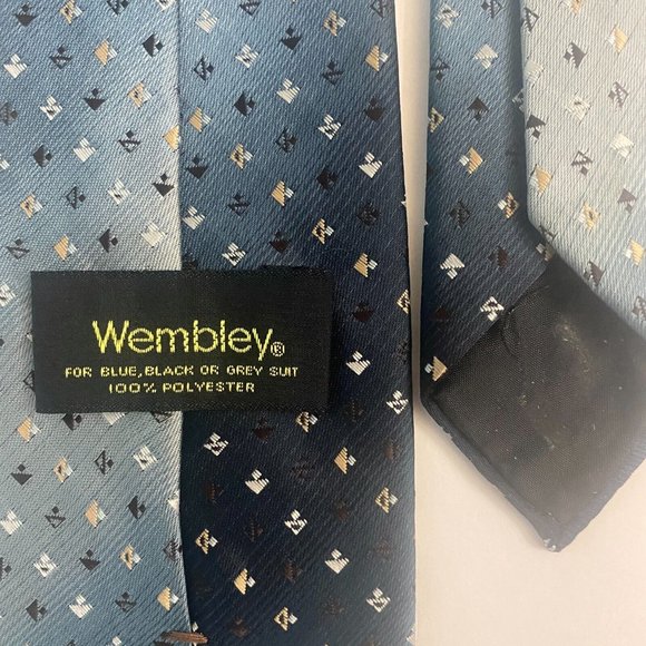 Wembley Neckties Lot of 3 Vintage Polyester Blend Red Blue Mens Ties - Picture 5 of 10